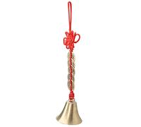 Chiyyak Brass Wind Bell, Retro Exquisite Handmade Decoration with Chinese Knots and Copper Coins, for Home Garden Car Door Hanging Gift