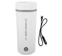 Chiyyak Compact Travel Electric Kettle Leak Proof Hot Water Boiler for Convenience on the Move 304 Stainless Steel DC 12V White