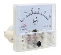Chiyyak DC Ammeter Analog Current Meter Panel Amp Meter 85C1-A 0-50UA Pointer Ammeter Embedded Installation with Clear Pointer Dial for Power Distribution Cabinet Test Board