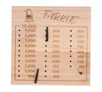 Chiyyak Deluxe Farkle Set, Wooden Dice Game Tray, Improve Math Skills with Pine Wood, Classic Family Game for Enhancing Cognitive Abilities, Strategic Thinking, Problem Solving (Square 15cm)