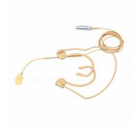 Chiyyak Dual Earhook Headset Microphone, Omnidirectional Condenser Headworn Mic with 3 Pin XLR Cable, Windscreen for Wireless System Body Pack Transmitter
