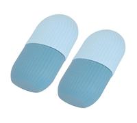 Chiyyak Excellent Ice Face Roller with Silicone, 2pcs Facial Eye Cold Roller Massage Tool for Home, for Reducing Puffiness, Muscle Soreness and Sunburn Relief (Light Blue)