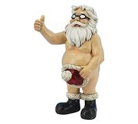 Chiyyak Funny Santa Claus Figurine, Resin Crafts Naked Santa Statue Table Decoration Home Office Christmas Decorations