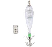 Chiyyak LED Squid Light Lure with Sealing Ring Design for Lakes and Rivers, White Light Color, 0.7 x 3.3 Inches, 300M Underwater