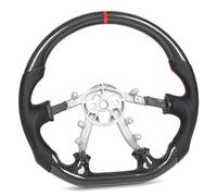 Chiyyak Luxury D Shape Steering Wheel Carbon Fiber Red Stitching Comfortable Handle Replacement for 1997-2004