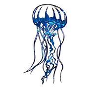 Chiyyak Metal Wall Decoration Sailfish Sea Turtle Jellyfish Metal Art Wall Sculpture Hanging Decoration Office Home Living Room Bedroom