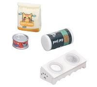Chiyyak Miniature Pet Cat Food Bowl, Dollhouse Snack Decor Set for Play and Interaction Experience, Premium and Non Materials, Suitable for Dollhouse Rooms, Garden, Kitchen (B)