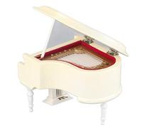 Chiyyak Replica of a Wooden Miniature Piano with a Bench and Suitcase, Instrument Model, Music Gifts, Ornaments, White