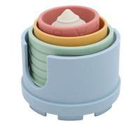 Chiyyak Silicone Castle Stacking Toy, Educational Baby Teething Toy with Food Grade Silicone, Soft Teether for Kids to Enhance Color Recognition and Motor Skills