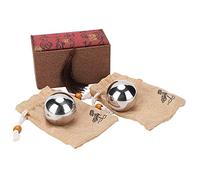 Chiyyak Solid 304 Stainless Steel Hand Exercise Balls 2Pcs 50mm 1050g Fitness Massage Tool for Strength Training and Health Massage for Men