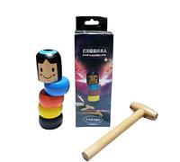 Chiyyak Unbreakable Wooden Man Toy, Funny Tricks Close Up Stage Props Fun Toy (Colorful)