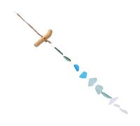 Chiyyak Wind Chimes Unique Hand Crafted Sea Glass Driftwood Chime for Indoor Outdoor Decoration Present (C)