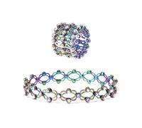CHIZISX 2 in 1 Retractable Bracelet for Creative Stretchable Twist Folding Crystal Telescopic Rings Bracelet Jew