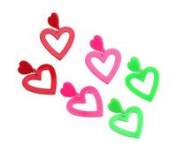 CHIZISX 3pcs Set Acrylic Heart and Teardrop Earrings Comfortable Wear Designs for Trendy Women Mother's Day Special Gifts