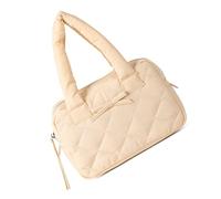 CHIZISX Casual Fashionable Nylon Small Handbag With Plaids Quilting And Bowknot For Everyday Elegant Padding Purse For Women Bows Quilting Handbag