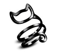 CHIZISX Creative Cat Crochet Hook Rings Metal Yarn Guide Rings Handcrafted Open Rings Stylish and Versatile Accessory for Women