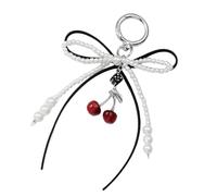 CHIZISX Elegant Imitation Pearls Butterfly Bowknot Charm for Handbags Fashionable Purse Accessory with Comfortable