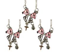 CHIZISX Elegant Pinkness Bowknot Necklace Women Fashion Jewelry Alloy Texture Elegant Women Necklace Suitable for Comfortable We