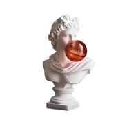 CHIZISX Handcrafts Resins Bubble Blowing Sculpture Funny Greek Mythology Bust Figurine Desk Ornament For Collectors Home Decors Faux Plaster Figurine