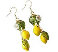 CHIZISX Mediterranean Inspired Lemon Earrings Comfortable Wear Sterlings Silver Hook Decoration for Trendy Women Everyday Wear