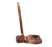 CHIZISX Modern Gaming Headphone Stand Vertical Wooden Holder Desk Space Saving Secure Headset Storage Natural Wood Construction Wooden Cable Management Organizers