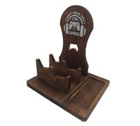 CHIZISX Modern Gaming Headphone Stand Vertical Wooden Holder Desk Space Saving Secure Headset Storage Natural Wood Construction Wooden Cable Management Organizers
