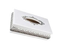 CHIZISX Multifunctional Square Tissue Holder Storage Box in Metal Wood Practical Home Use Accessory Decorative Tissue Holder