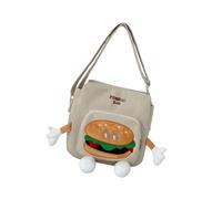 CHIZISX Soft Practical Corduroy Crossbody Bag Lovely Hamburger Shape Shoulder Perfect For Work And Vacation Adventures Creative Hamburger School