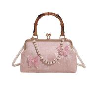 CHIZISX Sophisticated Floral Embroidered Evening Bag Flower Shoulder Bag Women’s Handbag For Wedding Partyand Prom Gatherings Oriental Beaded Lace Crossbody Bag