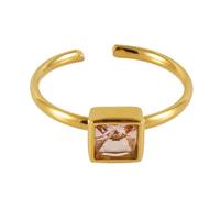 CHIZISX Square/Heart/Flower Open Rings Adjustable Geometric Zircon Rings Finger Jewelry for Fashionable Women and Trendsetters