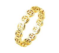 CHIZISX Stainless Steel Coin Gold Silver Plated Five Emperors Coin Rings Men Women Retro Distressed Indexes Fingers Rings
