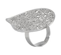 CHIZISX Unique Metal Rings with Faux Pearls Exaggerated Irregular Adjustable Accessory for Women Party Daily Wear