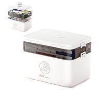 Chiziyixin Medicine Storage Box,Large Medication Storage Box with Lid,Household Medical Organiser Portable Emergency First Aid Container for Home Cabinet Office Travel Car School (White, 2 Layer)