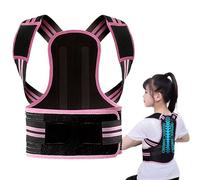 CHJJWEZX Posture Corrector for Kids and Teens, Adjustable Upper Back Brace Posture Corrector with Soft Shoulder Pads and Elastic Belts, Hunchback Corrector for Improve Slouching and Humpback,S,Pink
