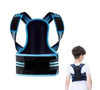 CHJJWEZX Posture Corrector for Kids and Teens, Adjustable Upper Back Brace Posture Corrector with Soft Shoulder Pads and Elastic Belts, Hunchback Corrector for Improve Slouching and Humpback,M,Blue