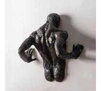 CHJJZXBF Abstract Character Wall Sculpture, 3D Abstract Character Through Wall Figure Sculpture, Creative Wall Art Climbing Man Statue, Room Decor Crafts,E