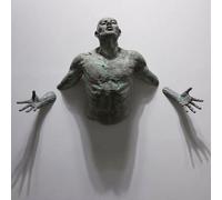 CHJJZXBF Abstract Character Wall Sculpture, 3D Abstract Character Through Wall Figure Sculpture, Creative Wall Art Climbing Man Statue, Room Decor Crafts,B