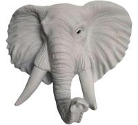 CHJJZXBF Elephant head statue, wall sculpture, artistic bust in resin,White