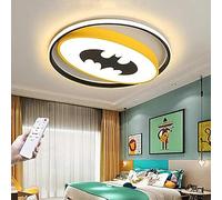 CHJJZXBF LED Children's Ceiling Light Creative Batman Kids Ceiling Lamp Dimmable With Remote Control Ultra Thin Acrylic Cartoon Lamp For Children Bedroom Living Room Decorative Chandelier,40cm38W
