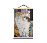 CHJQIERX Gustav Klimt Art Print Wall Hanging - Mother And Child Poster Frame - World Famous Oil Painting Collection - Great Women Pictures - Home Decor for Room Campus Bedroom - With Frame
