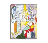 CHJQIERX Picasso Wooden Fall Canvas Wall Art-The Sculptor Poster - Abstract Portrait Painting - Cubism - Cool Home Decor for Bedroom Bathroom Kitchen - Unframed