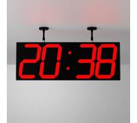 CHKOSDA 19.5'' Large Digital Wall Clock with Double Sided Display,Multi-Functional LED Hanging Digital Clock with Adjustable Brightness,Suitable for Offices, Warehouses, Corridors (Red)