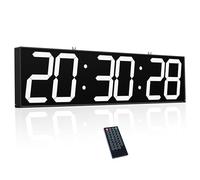 CHKOSDA 27.6in Double Sided Digital Wall Clock, Multifunctional Led Large Timer withTemperature and Date Display, Hanging Digital Clock Large Display for Corridors, Hospitals (White)