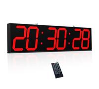 CHKOSDA 28.5in Double Sided Digital Wall Clock, Multifunctional Led Large Clock with Timer, Temperature and Date Display, Hanging Digital Clock Large Display for Corridors, Hospitals (Red)