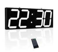 CHKOSDA 27.6in Double Sided Digital Wall Clock, Multifunctional Led Large Timer withTemperature and Date Display, Hanging Digital Clock Large Display for Corridors, Hospitals (White)