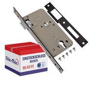 Chle-Mar Mortice Lock with Profile Cylinder for Garden Gate | Right | Galvanised Lock - Fits Gate Wing and Yard Gate | Mortise Lock on Fence Gate or Side Entrance