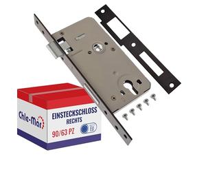 Chle-Mar Mortice Lock with Profile Cylinder for Garden Gate | Right | Galvanised Lock - Fits Gate Wing and Yard Gate | Mortise Lock on Fence Gate or Side Entrance