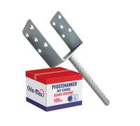 Chle-Mar Post anchor 100 mm, fixed post anchor for wooden posts and fence construction, solid design made of galvanised steel