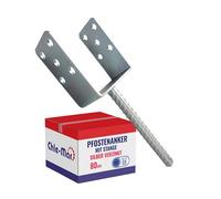 Chle-Mar Post anchor 80 mm, fixed post anchor for wooden posts and fence construction, solid design made of galvanised steel
