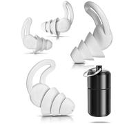 Chlffua Ear Plugs for Sleep-2Pairs, Noise Cancelling Ear-Plugs Reusable Soft Silicone Earplugs for Sleeping, Snoring Partner, Travel, Deep Focus, Side Sleepers, Work & Studying Comfortable,Grey